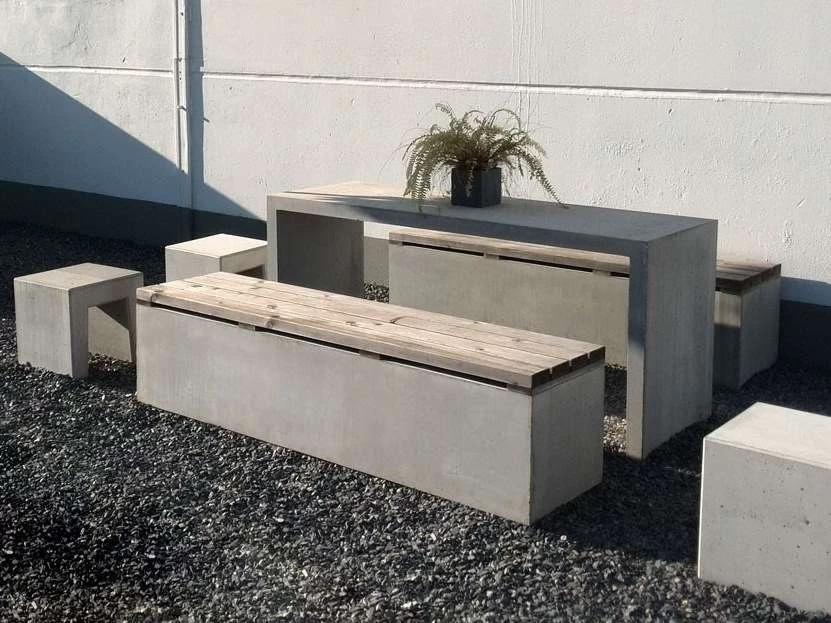 ławka ogrodowa z betonu